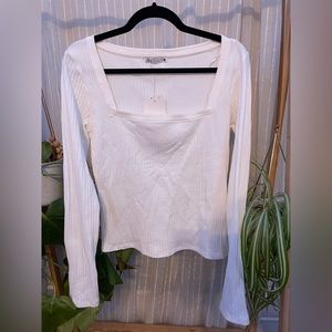 Zara Square Neck Long Sleeve Top NWT
